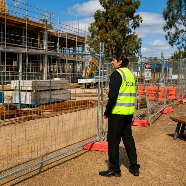 Security guard protecting a Melbourne construction site