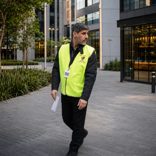 Security guard on mobile patrol in Melbourne